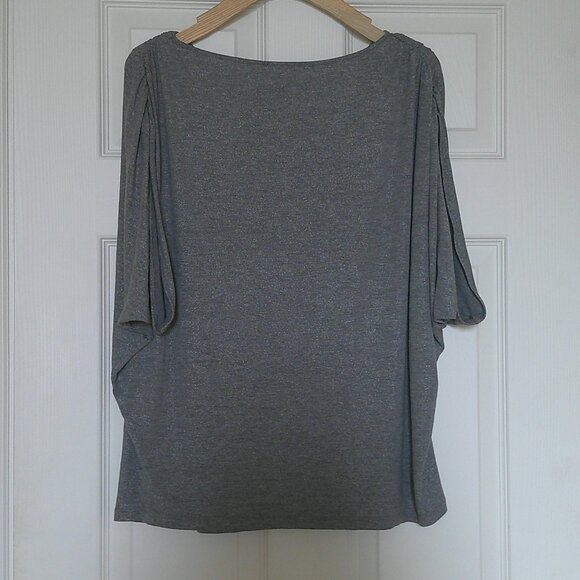 A Pea in the Pod Silver Metallic Maternity Top - Size Medium - EUC - Picture 2 of 9